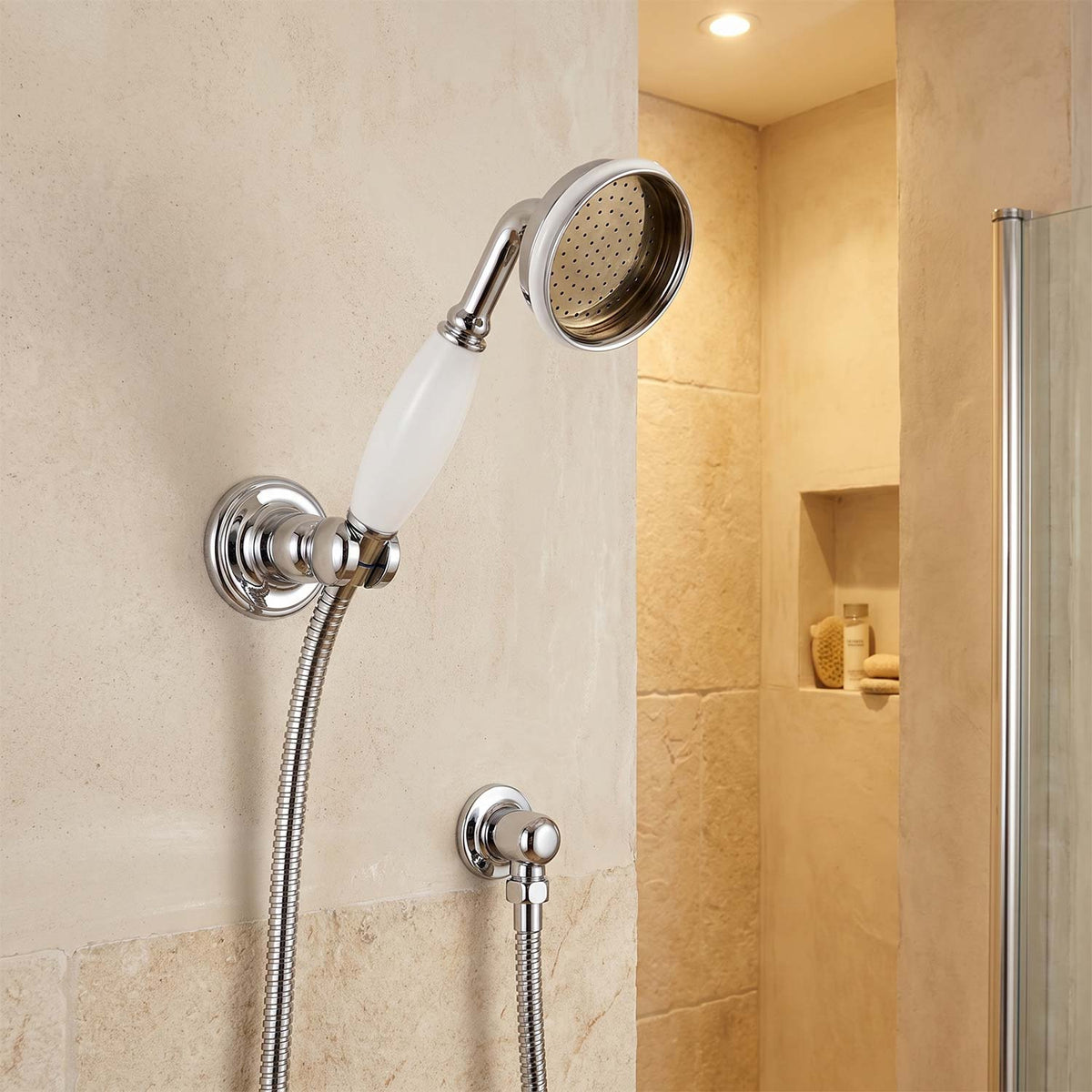 Calvarra Wendon Large Shower Handset in Chrome Lifestyle