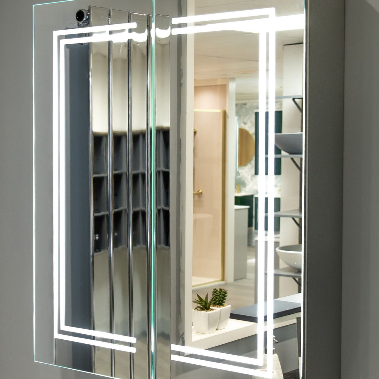 Ajax Grasby 600mm Double Door LED Mirrored Bathroom Cabinet