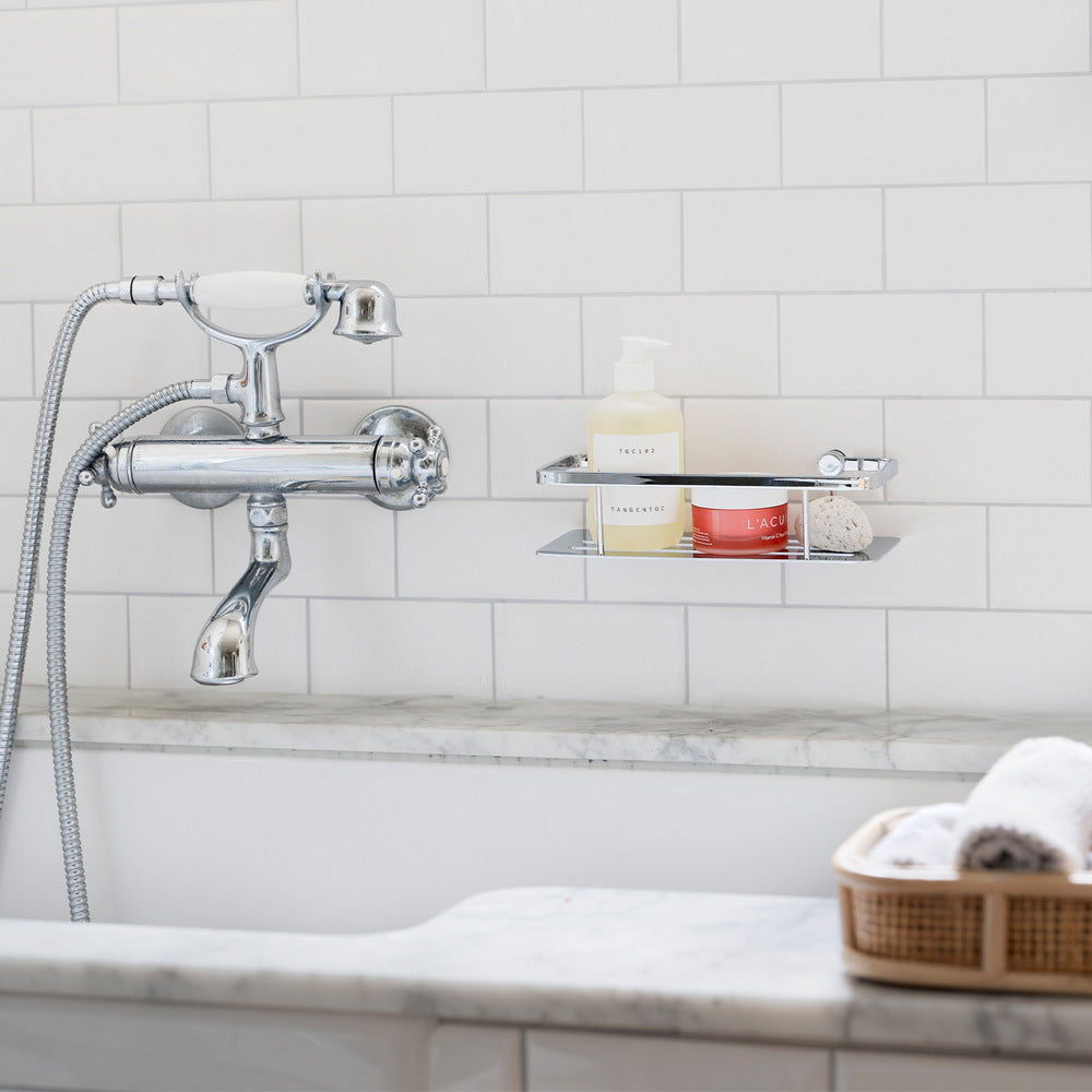 DK3001 Smedbo Sideline Design Shower Basket Polished Chrome Lifestyle Bath Photo