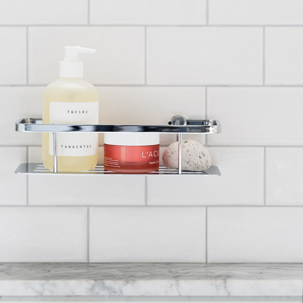 DK3001 Smedbo Sideline Design Shower Basket Polished Chrome Lifestyle Closeup