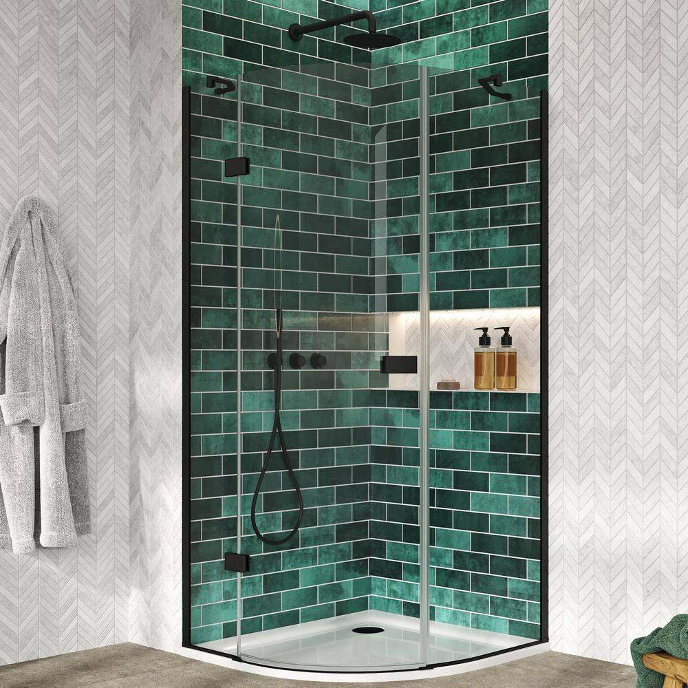 Scudo Dawn Athena Black Hinged Quadrant Shower Enclosure