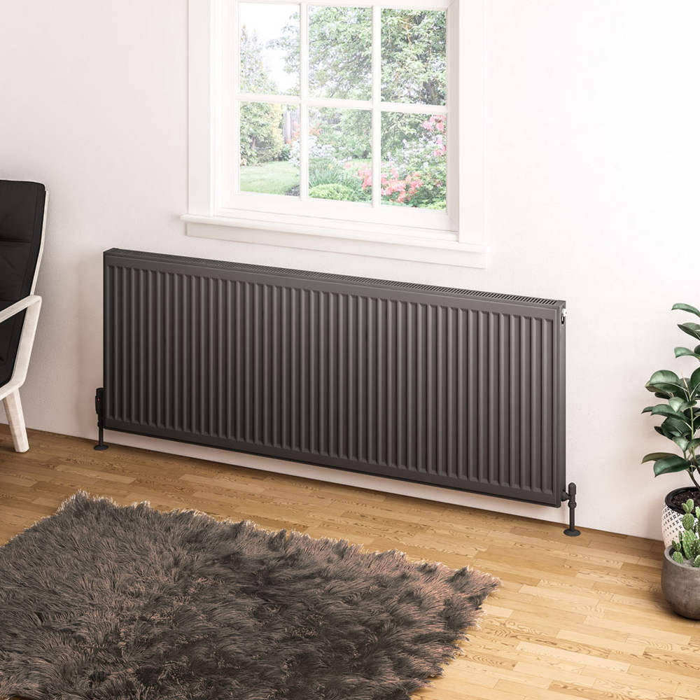 Eastbrook Type 11 600mm High Matt Anthracite Compact Panel Radiator 1600mm