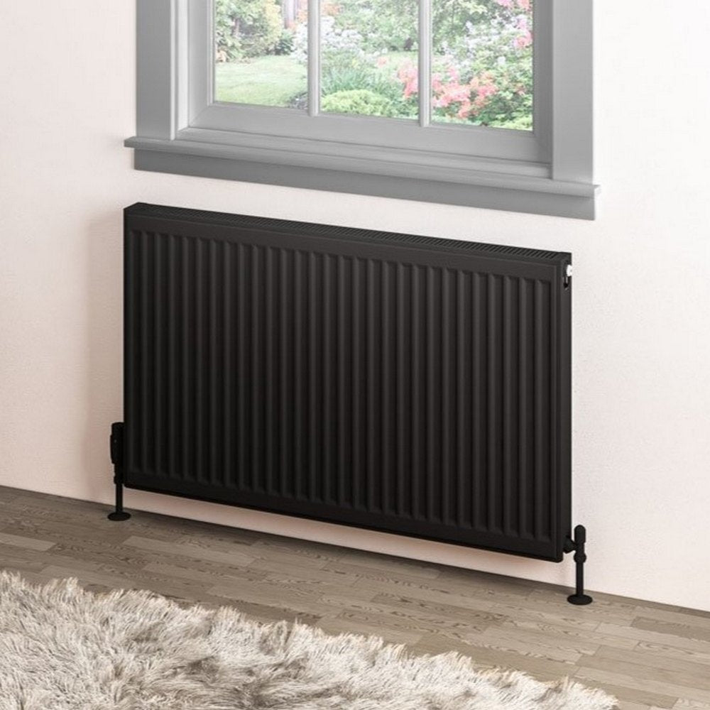 Eastbrook Type 11 600mm High Matt Black Compact Panel Radiator 1000mm