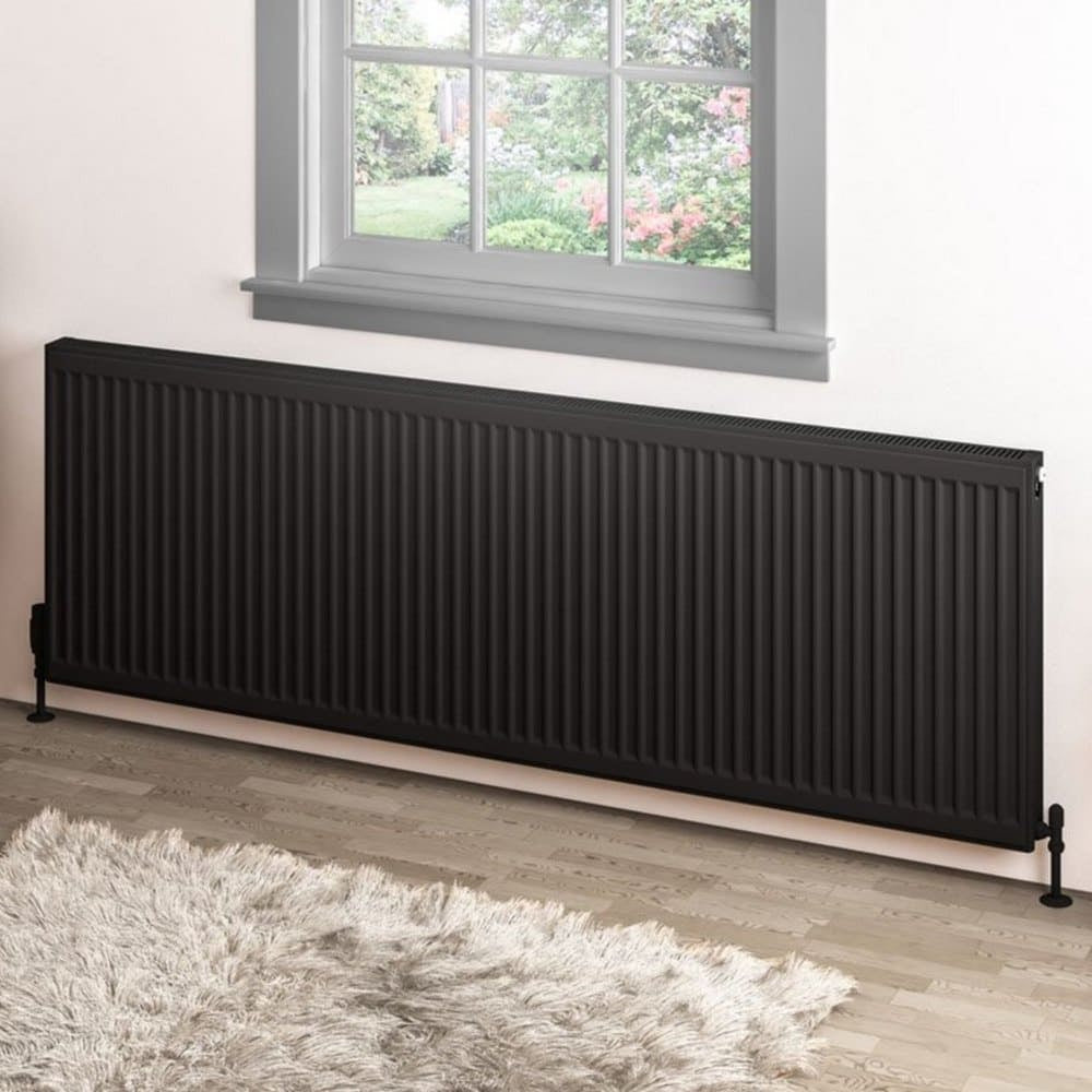 Eastbrook Type 11 600mm High Matt Black Compact Panel Radiator 1800mm