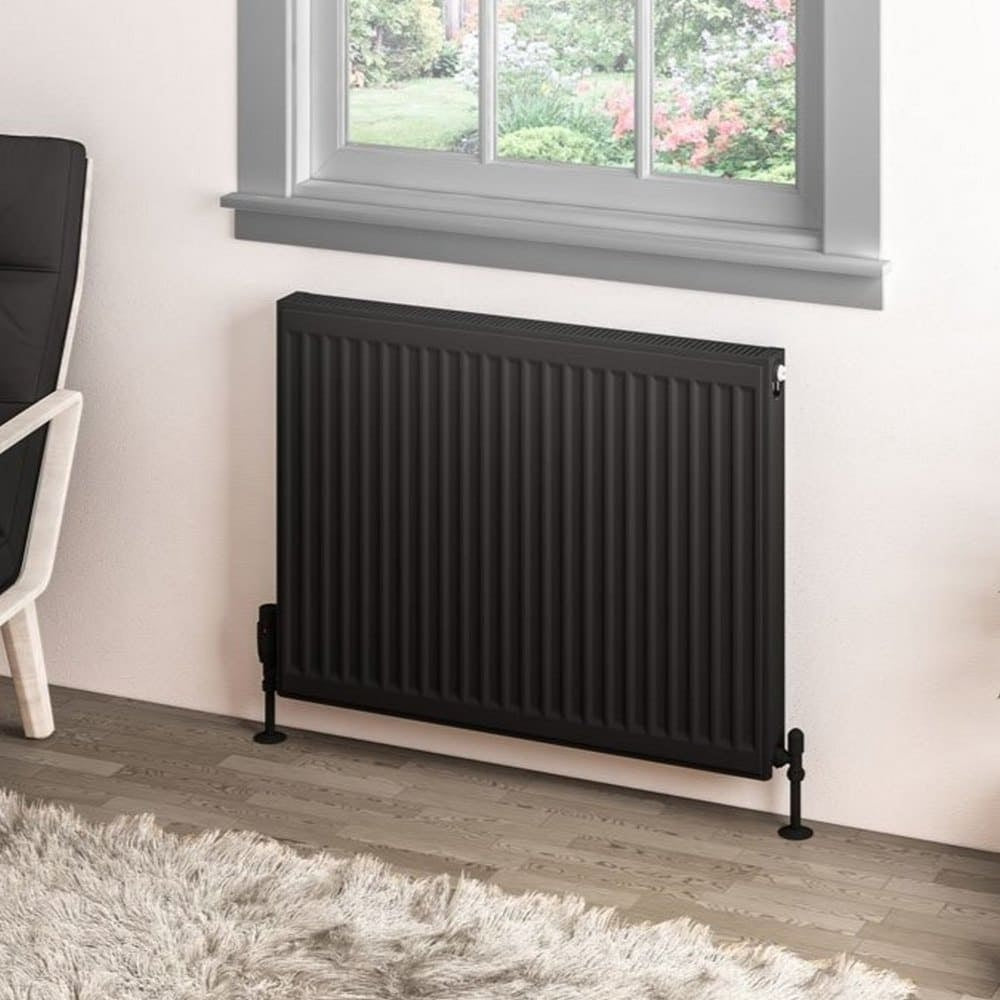 Eastbrook Type 11 600mm High Matt Black Compact Panel Radiator 800mm