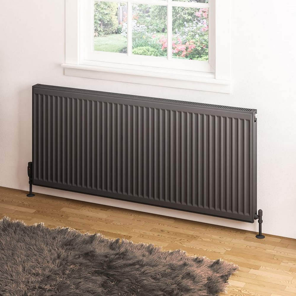 Eastbrook Type 21 600mm High Matt Anthracite Compact Panel Radiator 1400mm