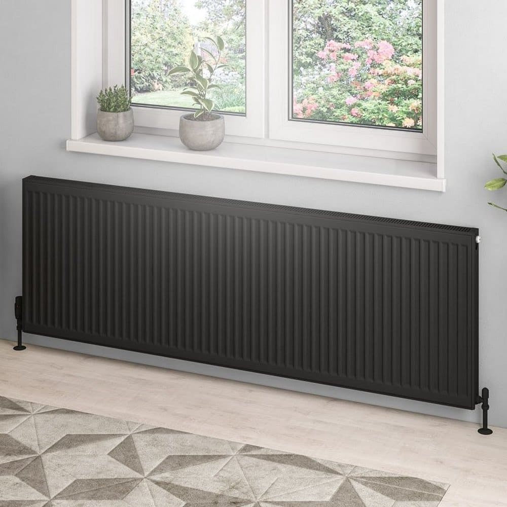 Eastbrook Type 21 600mm High Matt Black Compact Panel Radiator 1800mm