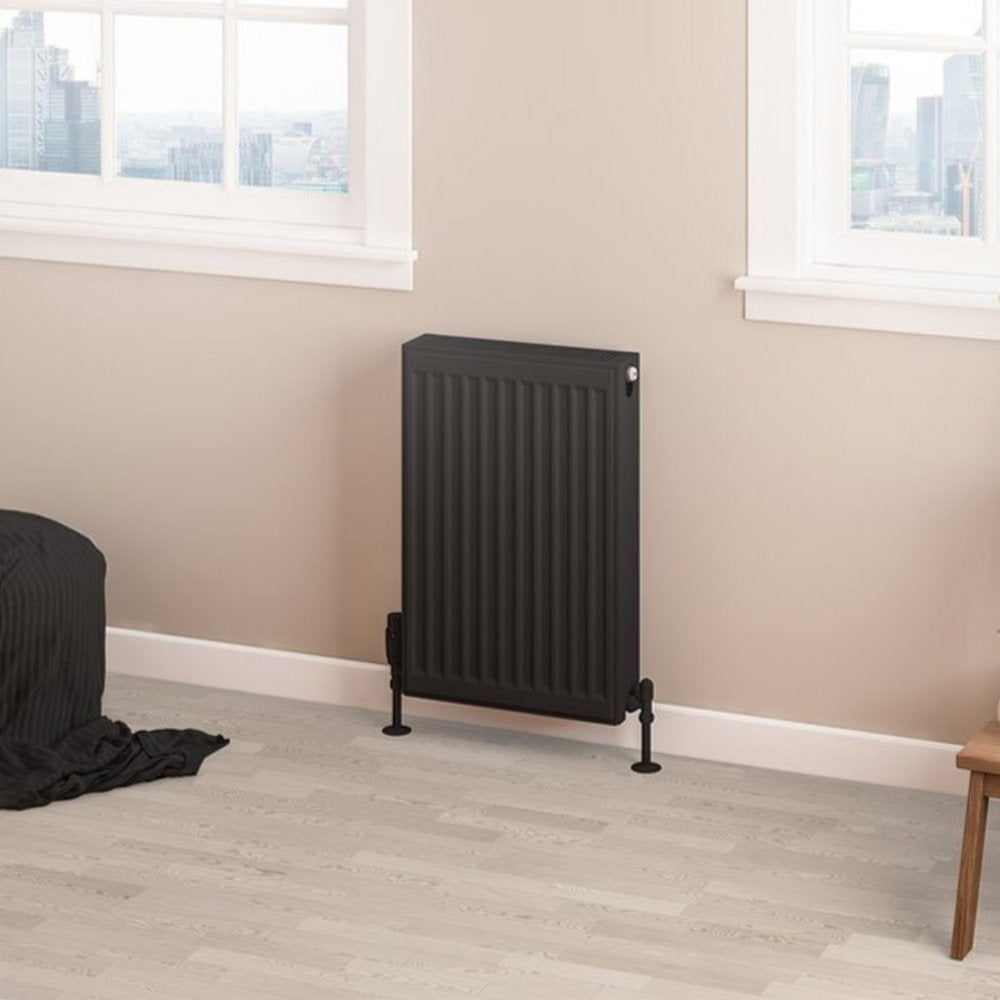 Eastbrook Type 22 600mm High Matt Black Compact Panel Radiator 400mm