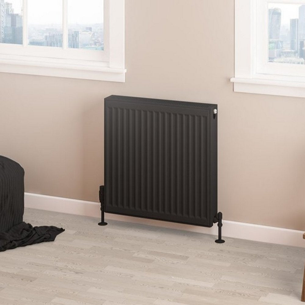 Eastbrook Type 22 600mm High Matt Black Compact Panel Radiator 600mm