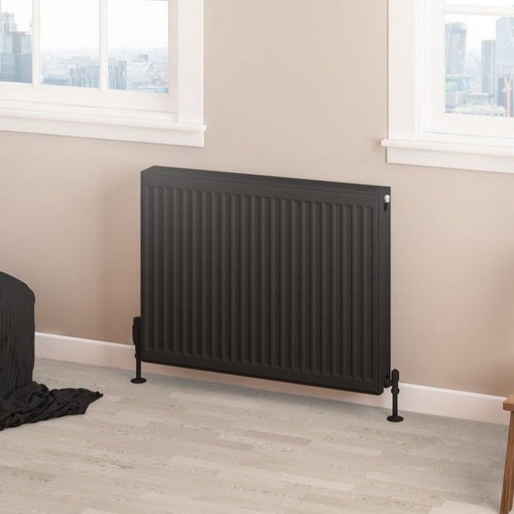 Eastbrook Type 22 600mm High Matt Black Compact Panel Radiator 800mm