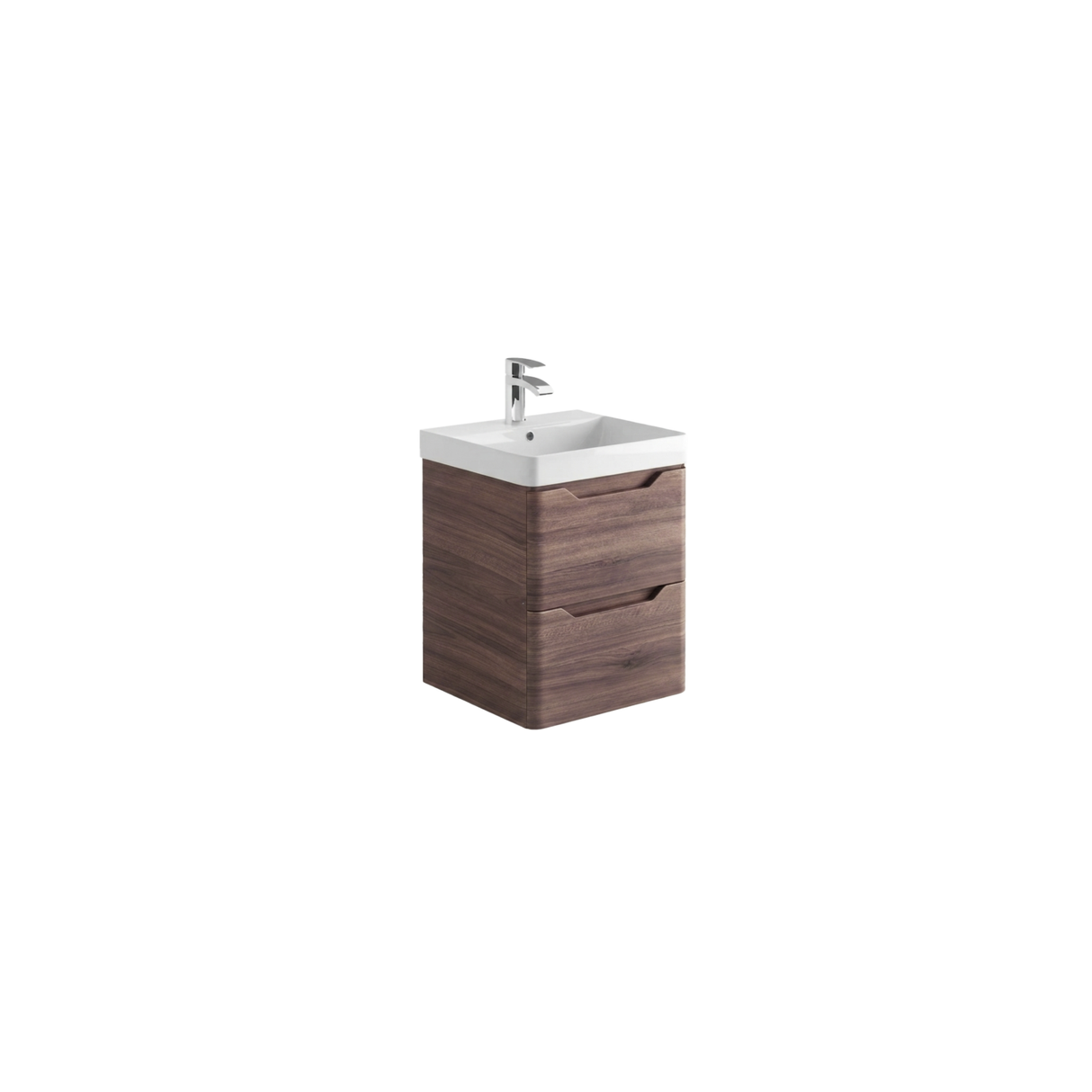 Ella 500mm Walnut Wall Mounted Vanity Unit with Basin
