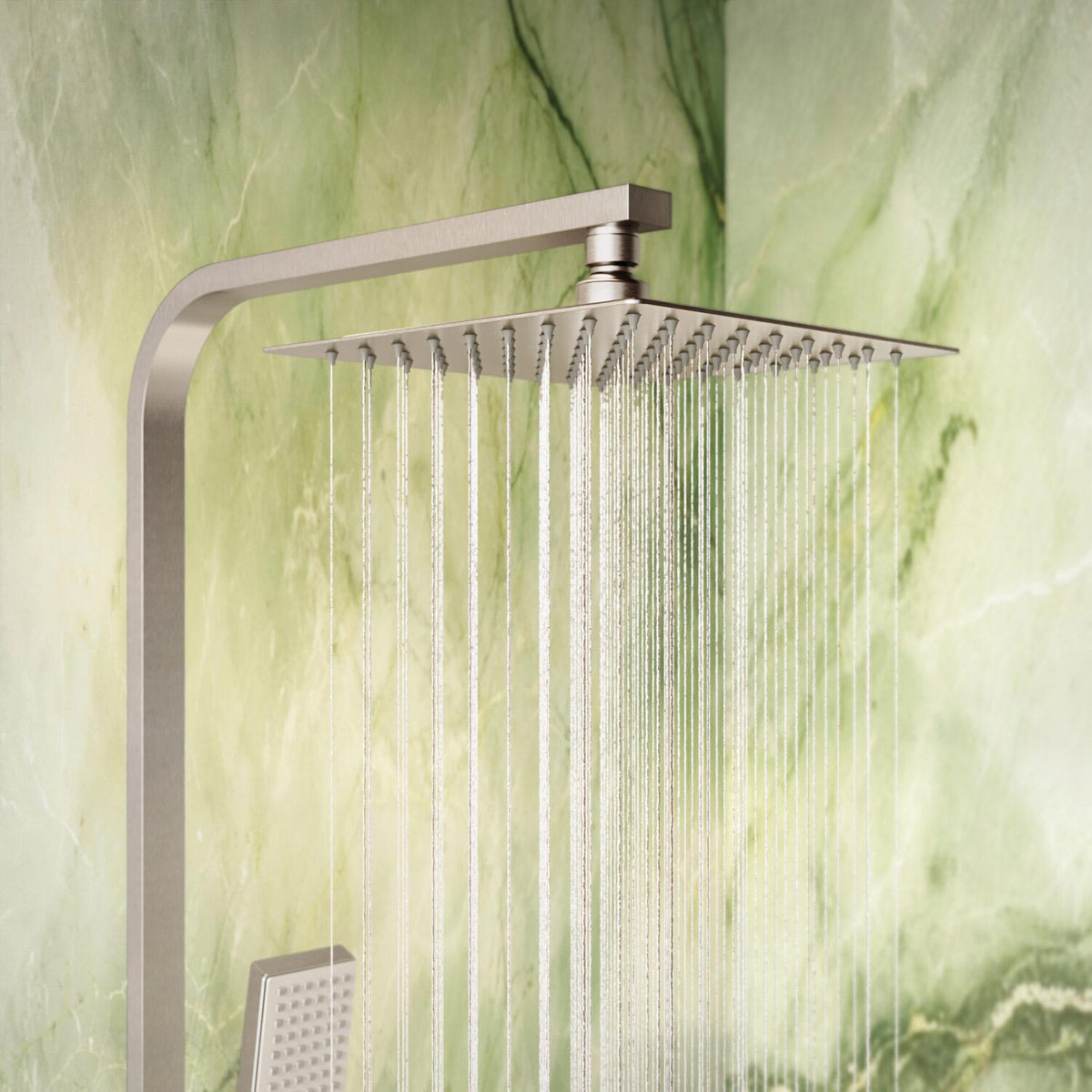 Elliot Square Rigid Riser Shower in Brushed Nickel 3