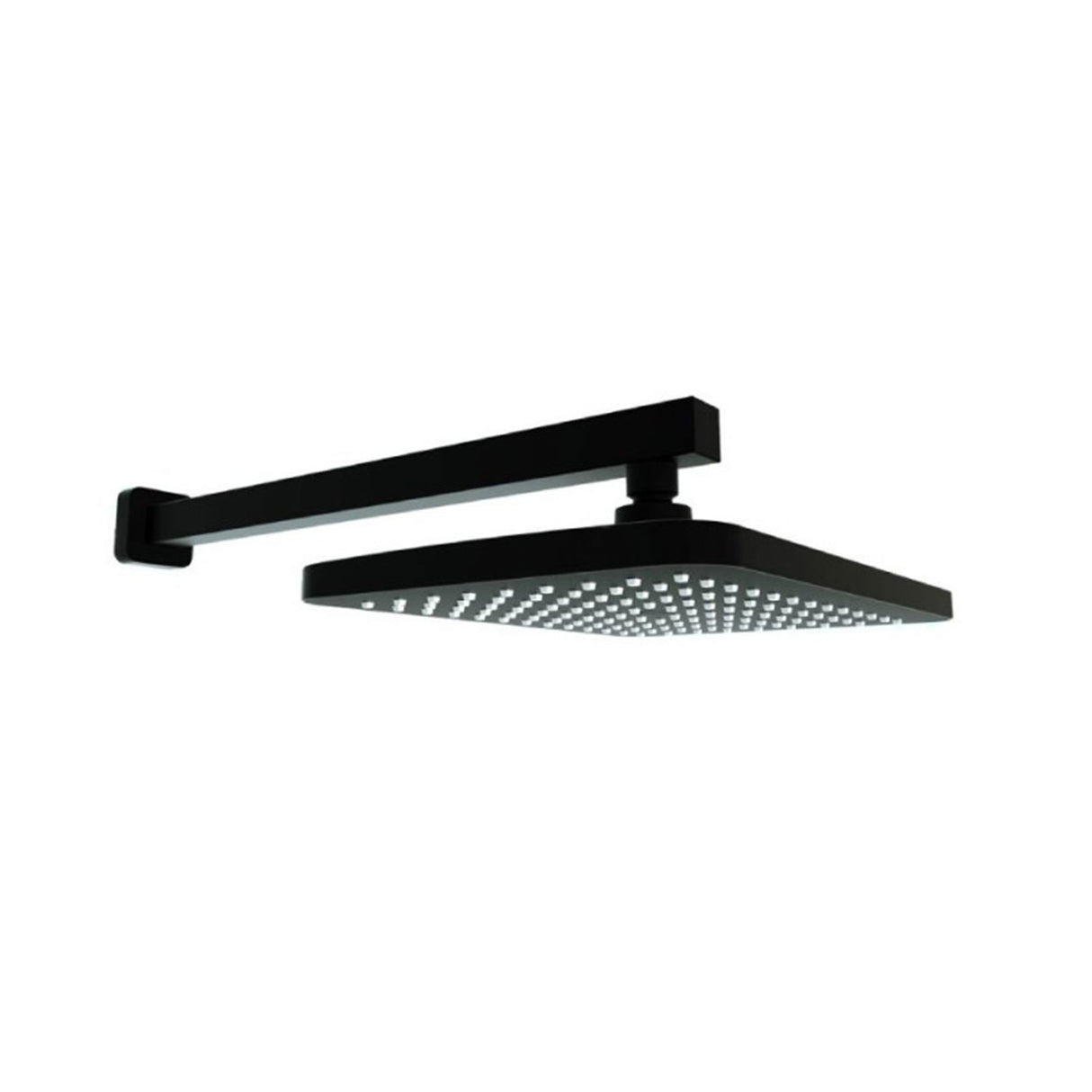 Kartell KVIT Nero Square Wall Mounted Fixed Head And Arm in Matt Black