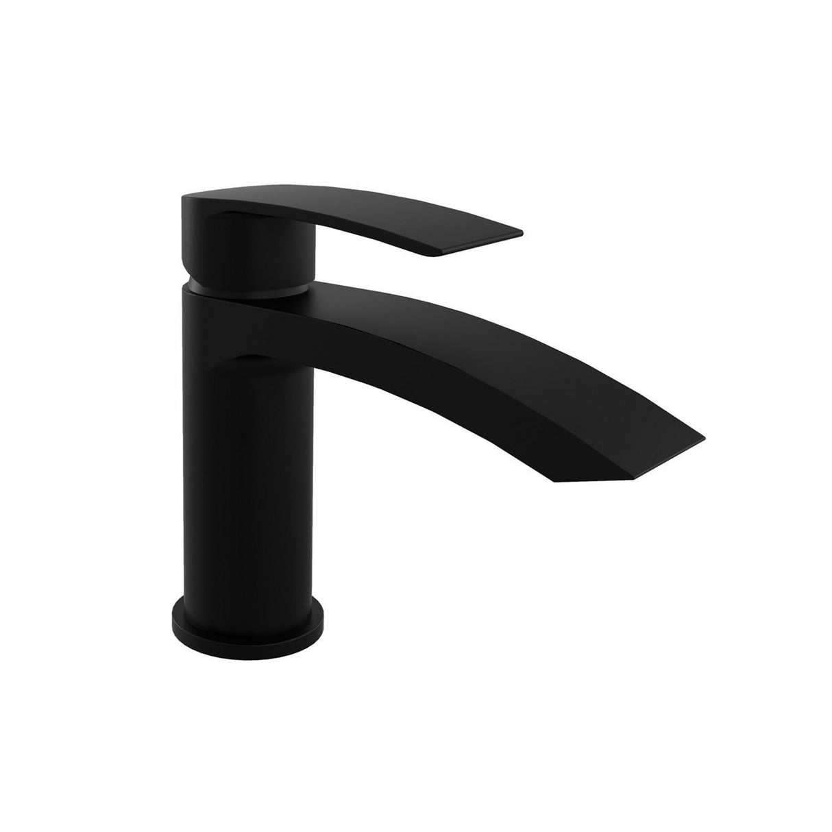 Kartell Nero Curve Mono Basin Mixer with Click Waste in Matt Black