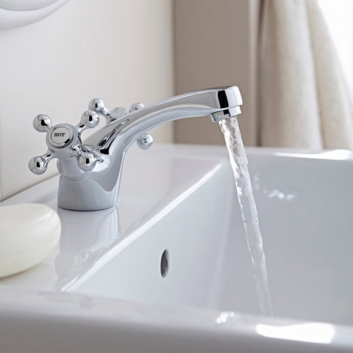Kartell Victor Mono Basin Mixer with Click Waste in Chrome lifestyle
