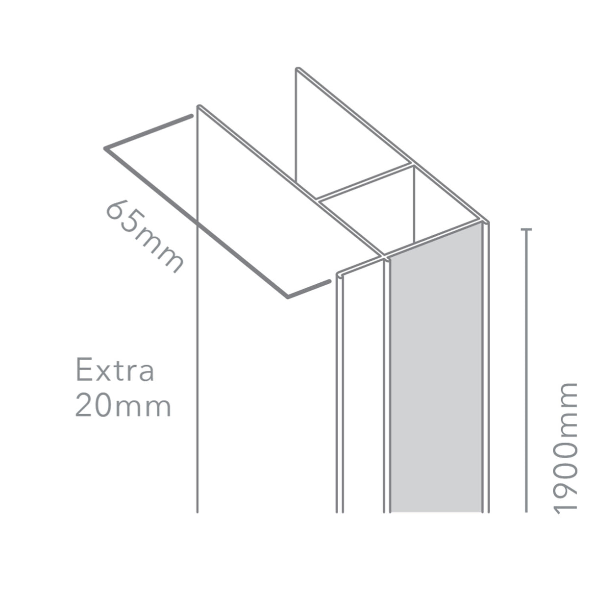 Merlyn 6 Series 20mm Extension Profile