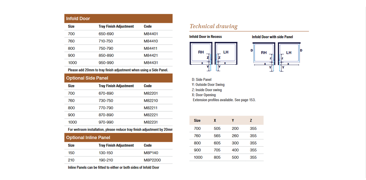 Merlyn 8 Series Infold Shower Door adjustments