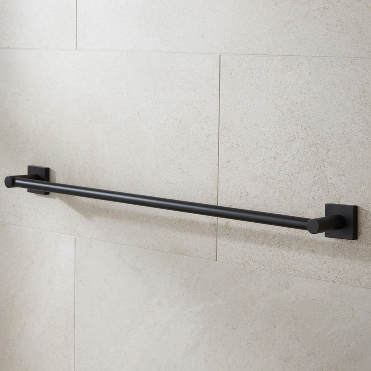 Miller Atlanta 645mm Towel Rail Matt Black lifestyle