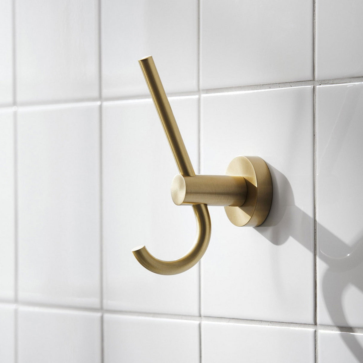 Miller Bond Double Robe Hook in Brushed Brass lifestyle