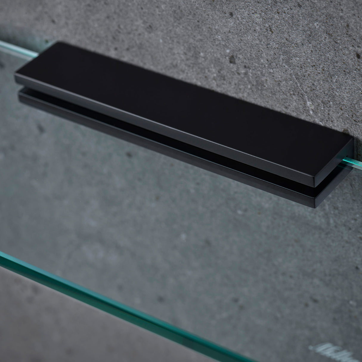 Miller Classic 300mm Glass Shelf with Matt Black Fixing Bracket lifestyle 2