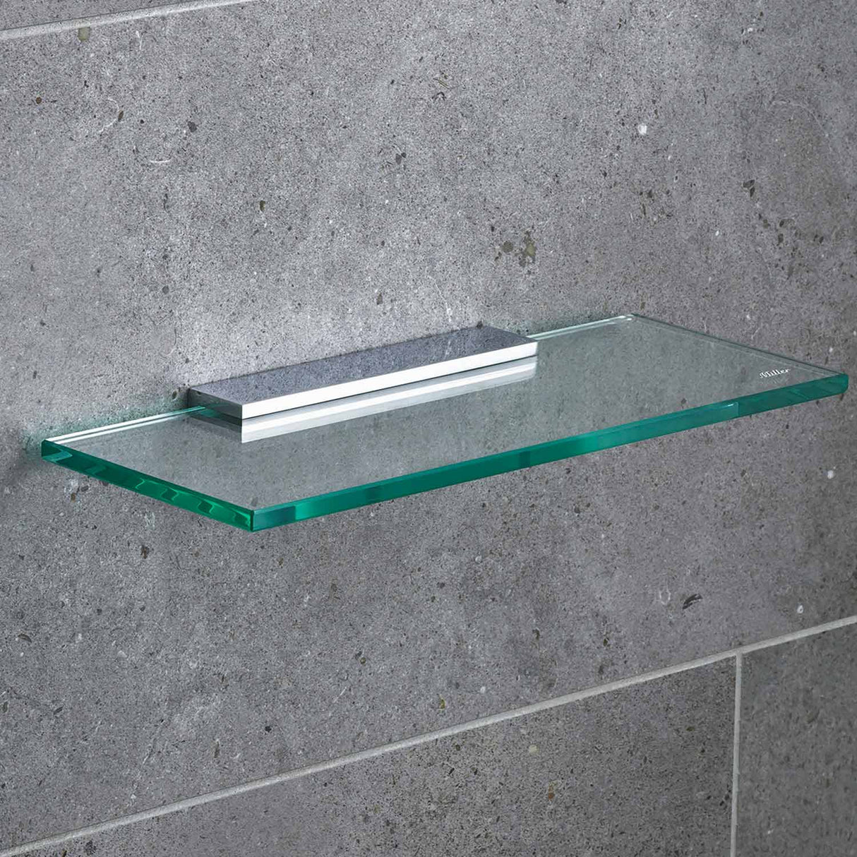 Miller Classic 400mm Glass Shelf with Chrome Fixing Bracket