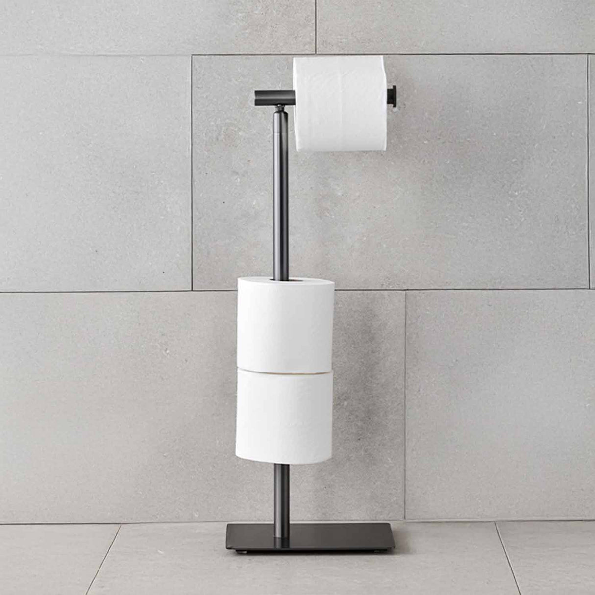 Miller Classic Freestanding Toilet And Spare Roll Holder in Gunmetal 2