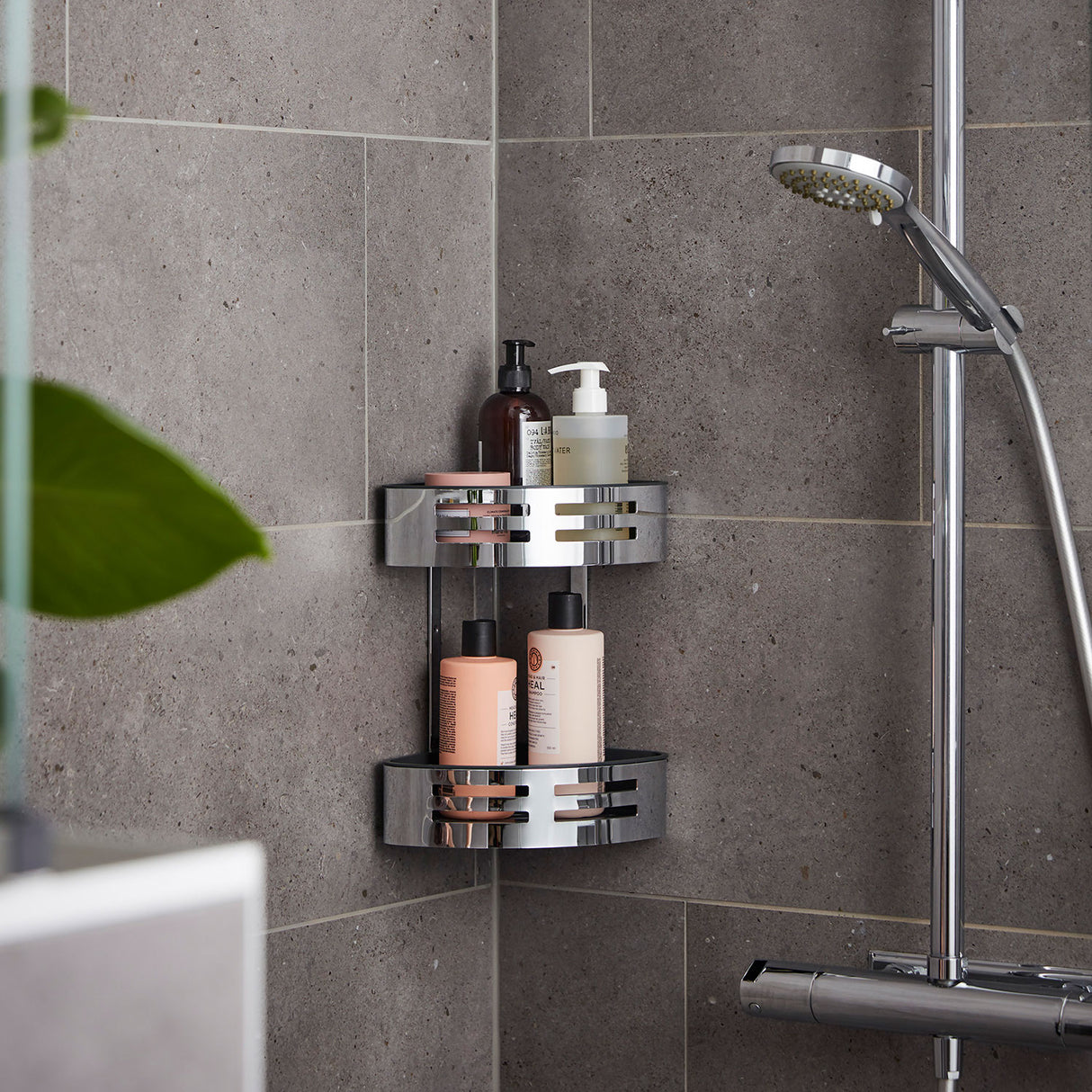 Miller Signature 2 Tier Corner Shower Tidy with Removable Tray in Chrome 2