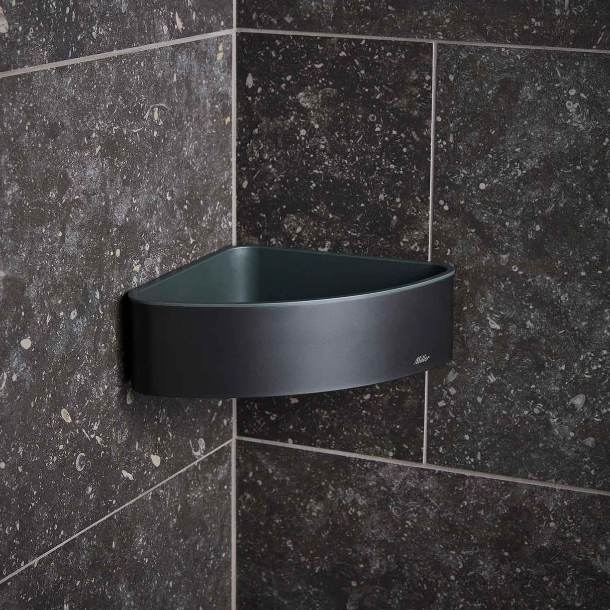 Miller Singature Corner Basket with Removable Tray in Matt Black