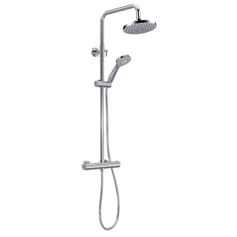Nuie Round Thermostatic Bar Shower with Telescopic Kit