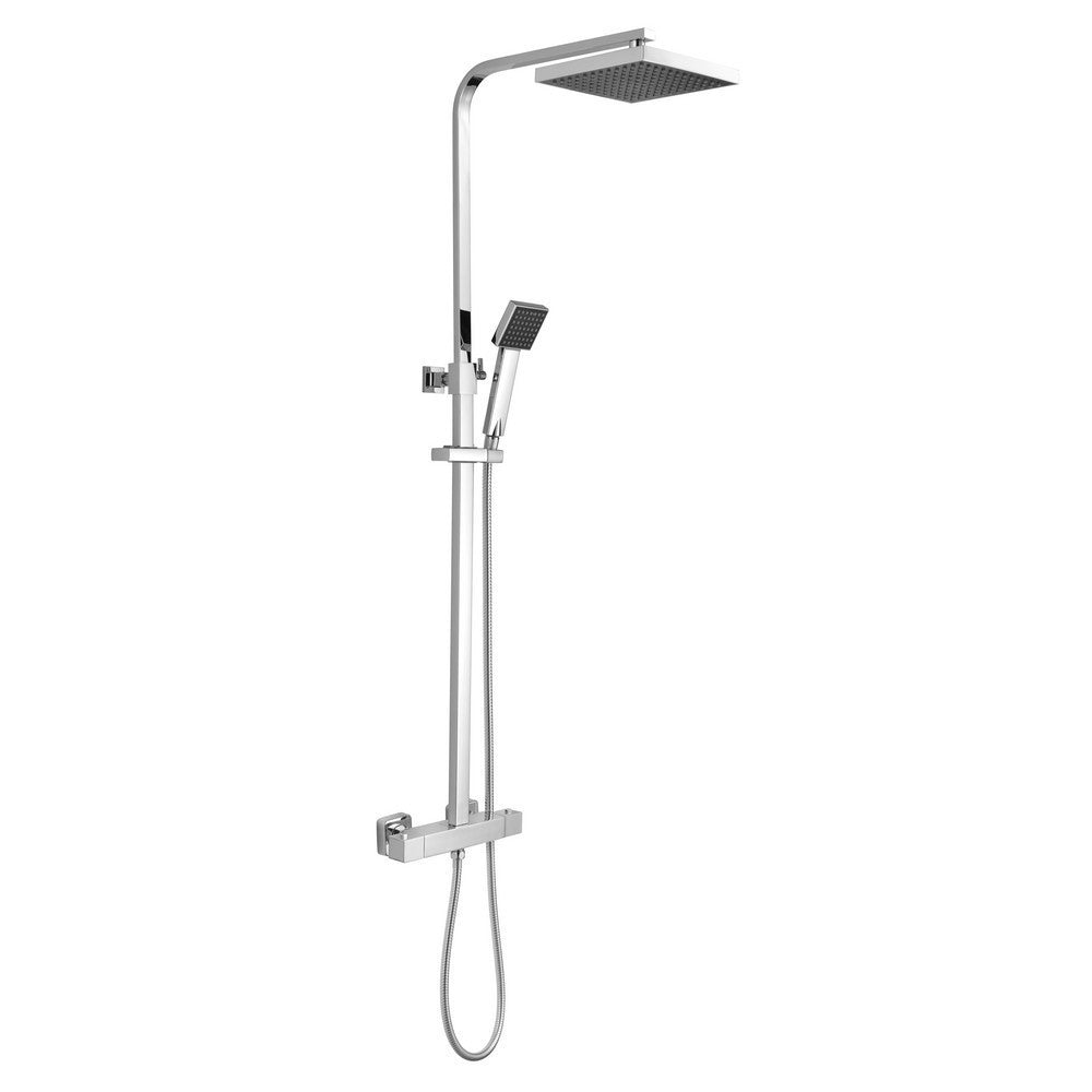Nuie Square Thermostatic Bar Shower with Telescopic Kit