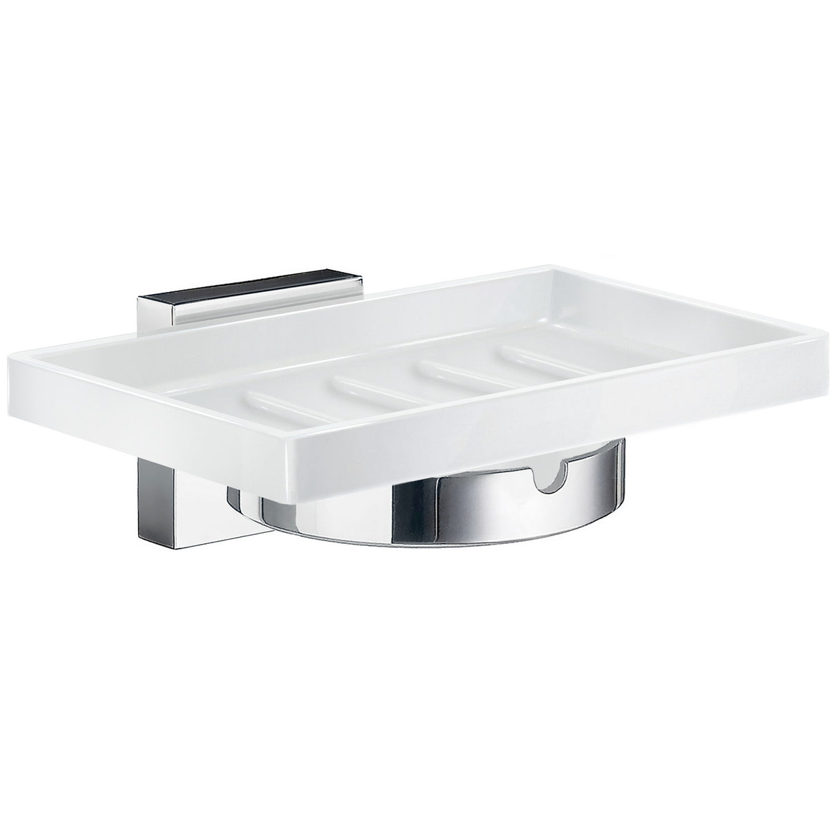 RK342P Smedbo House Porcelain Soap Dish and Chrome Holder