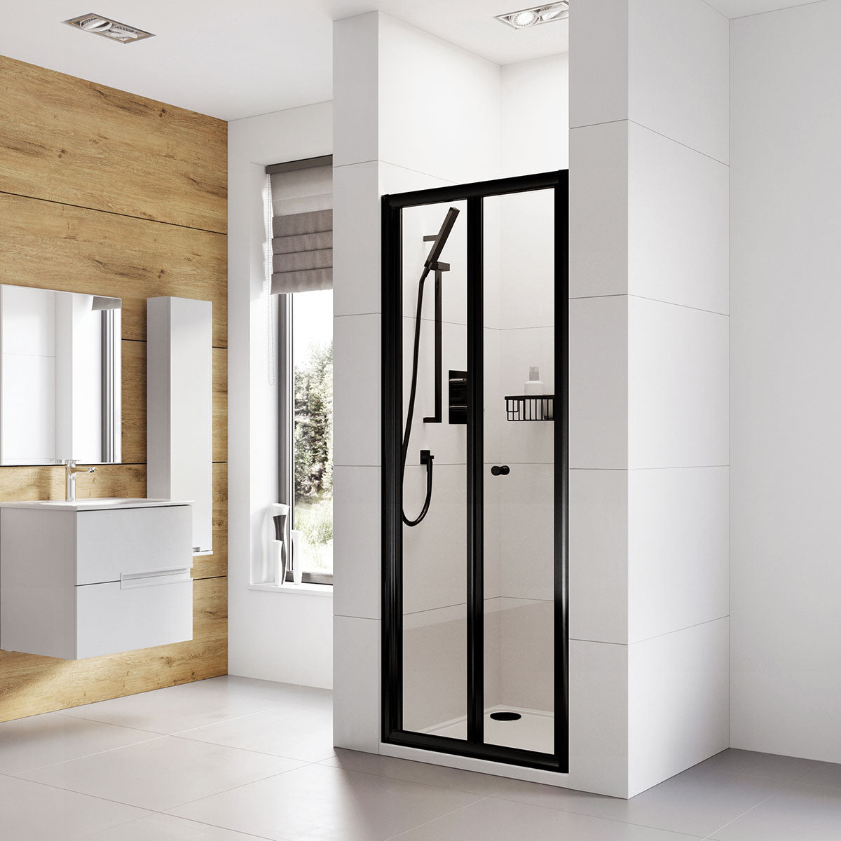 Roman Haven6 Bifold Shower Door in Black