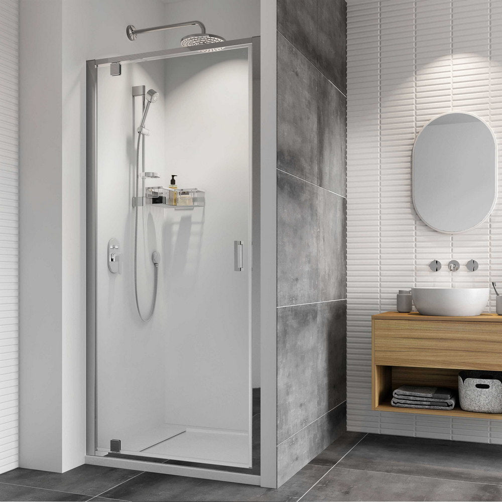 Roman Haven8 Pivot Shower Door in Silver New