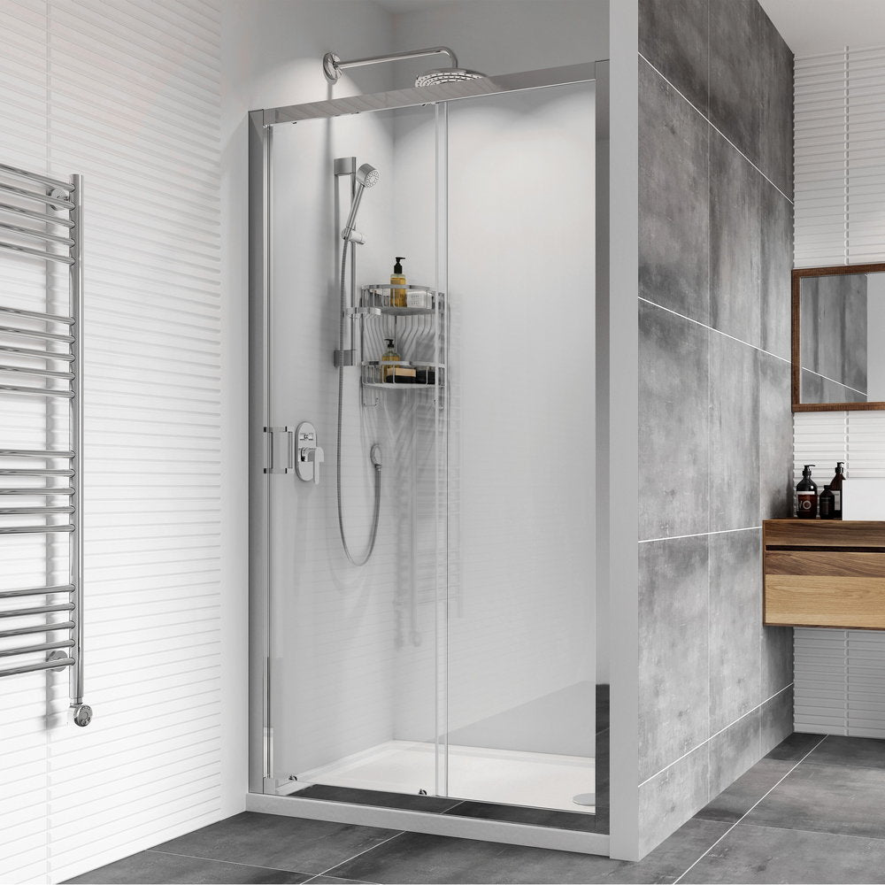 Roman Haven8 Sliding Shower Door in Silver