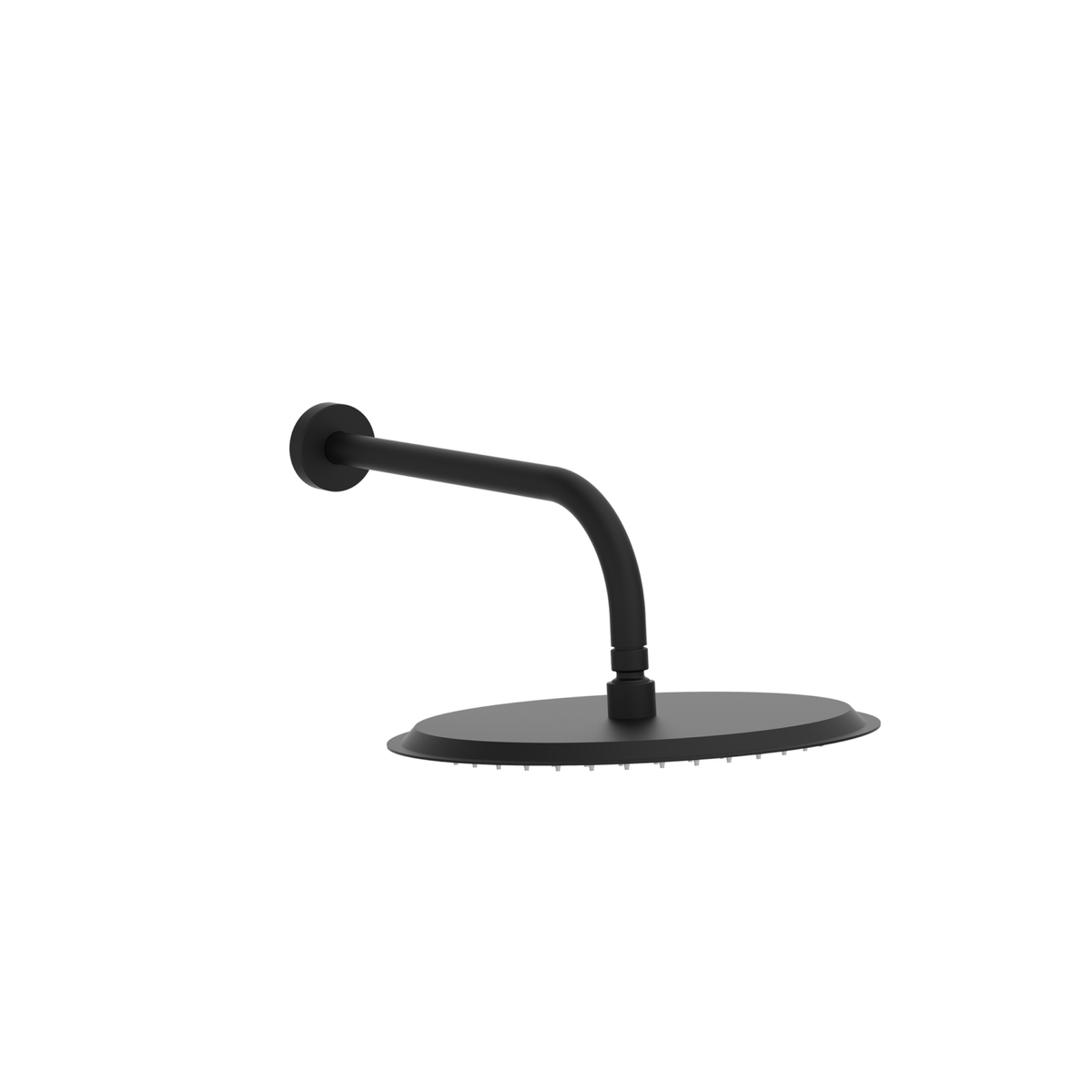 Round 300mm Shower Head and Arm in Matt Black