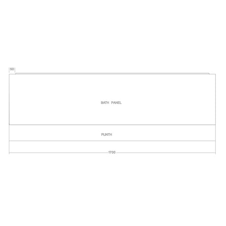 Scudo 1700mm Wooden Front Bath Panel in High Gloss White  dimensions
