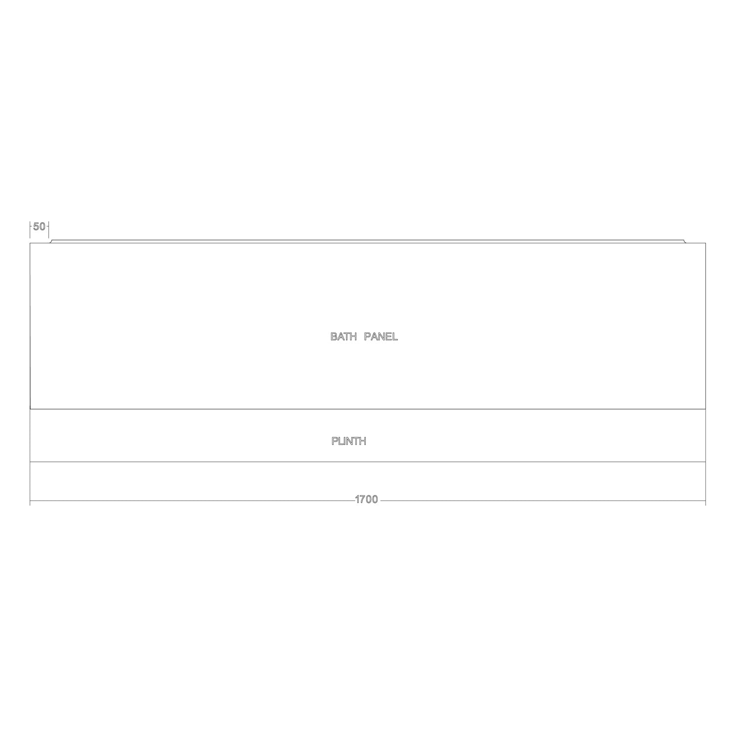 Scudo 1700mm Wooden Front Bath Panel in Matt Indigo Blue dimensions