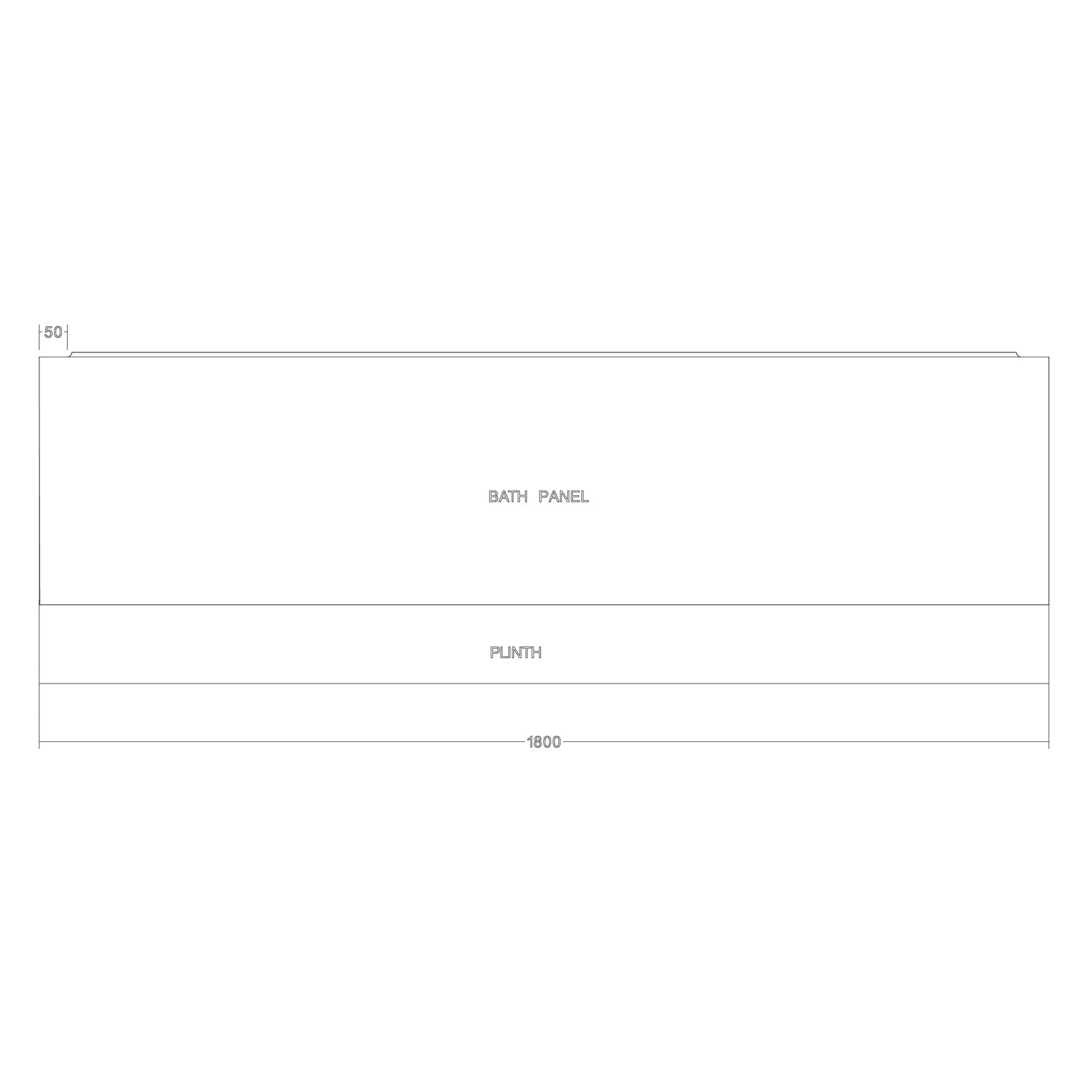 Scudo 1800mm Wooden Front Bath Panel in Matt Indigo Blue dimensions