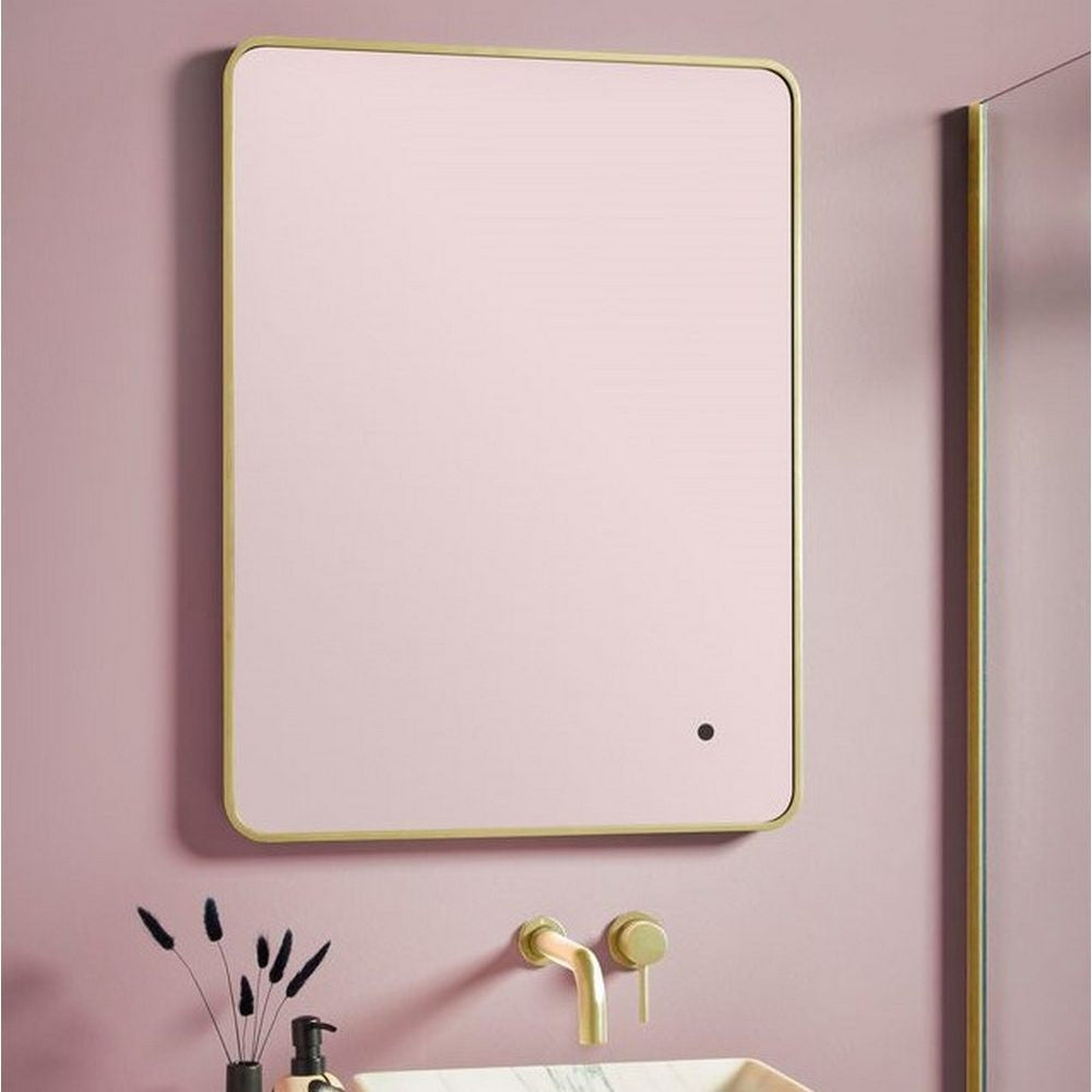 Scudo Alfie Brushed Brass LED Mirror with Soft Edge