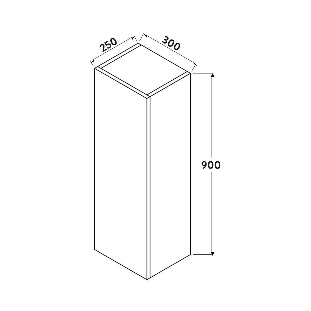 Scudo Ambience 300mm Matt Grey Tall Boy Cabinet dimensions