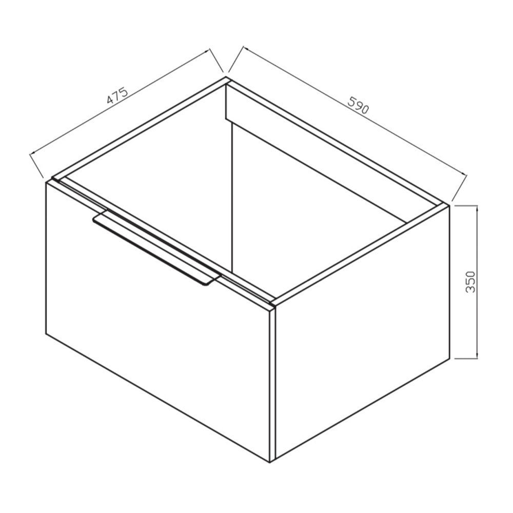 Scudo Ambience 600mm Matt Grey Wall Mounted LED Vanity Unit with Basin lifestyle cabinet dimensions