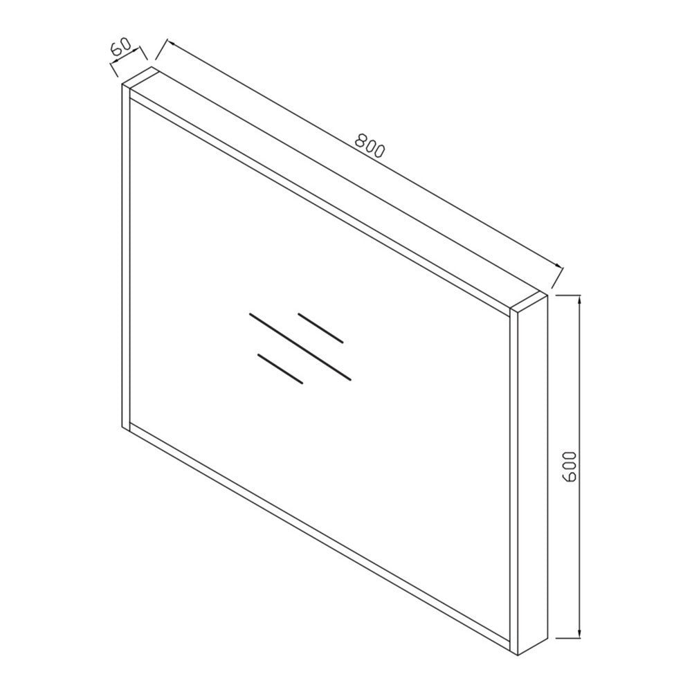 Scudo Ambience Grey Oak 800 x 600mm Mirror dimensions