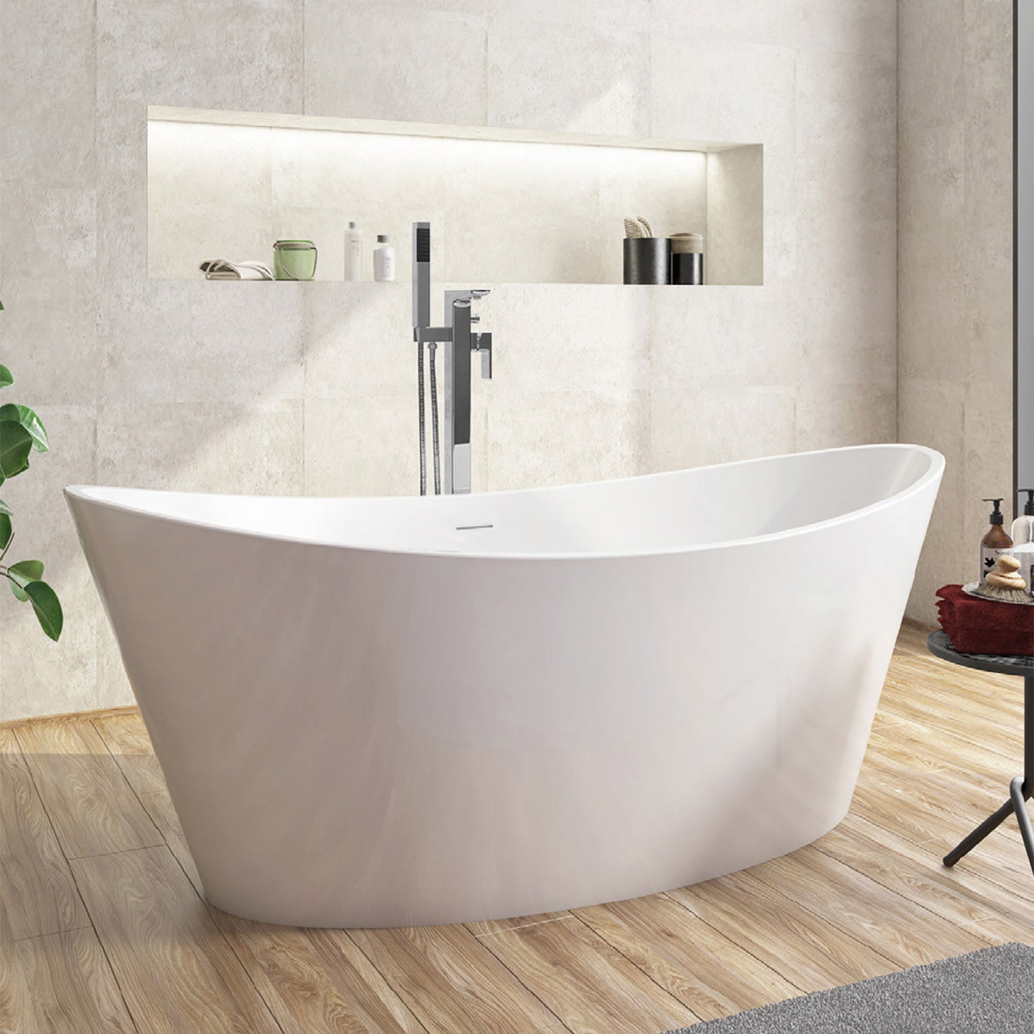 Scudo Aruba 1700 x 800mm Freestanding Bath in Gloss White