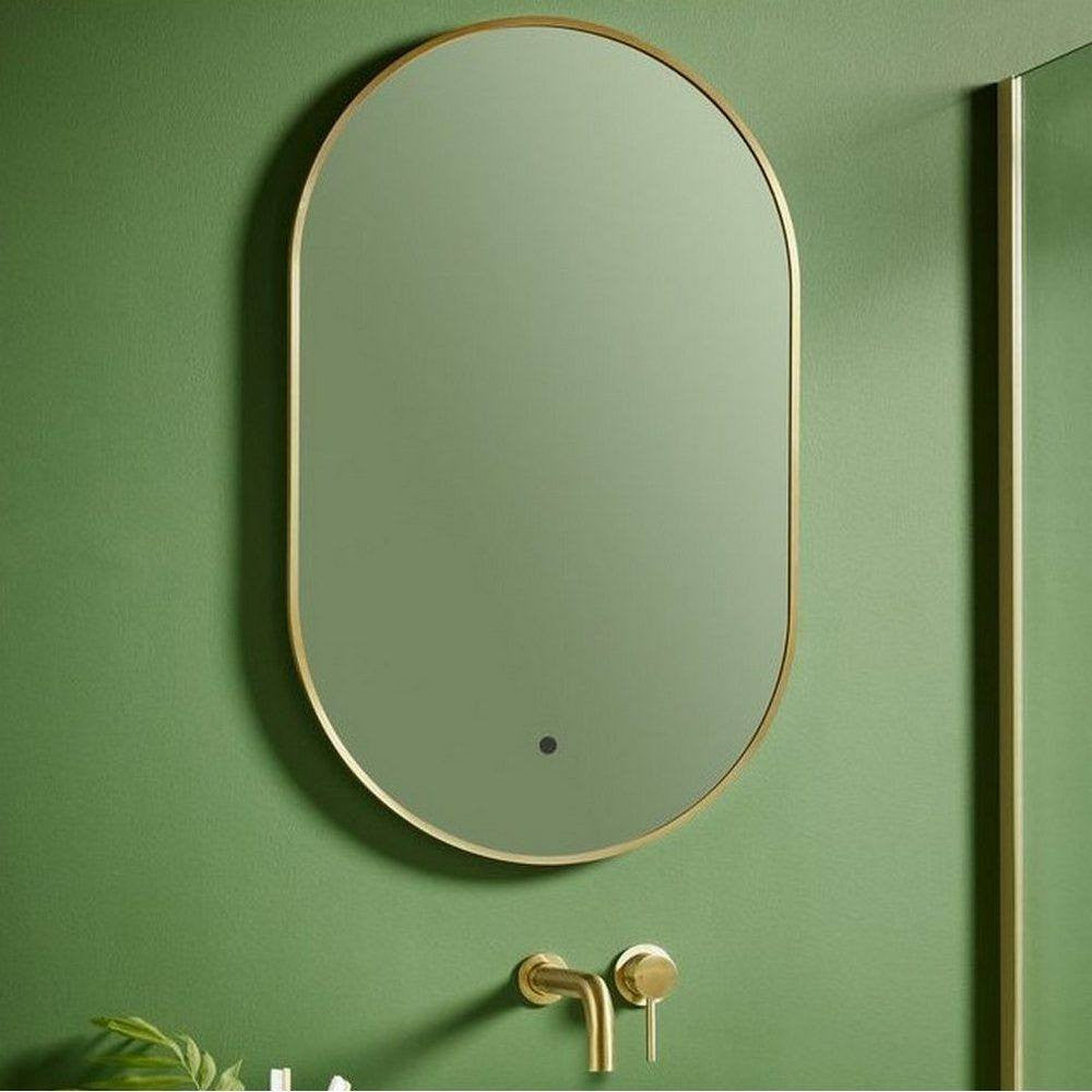 Scudo Aubrey 500 x 800mm Brushed Brass LED Mirror