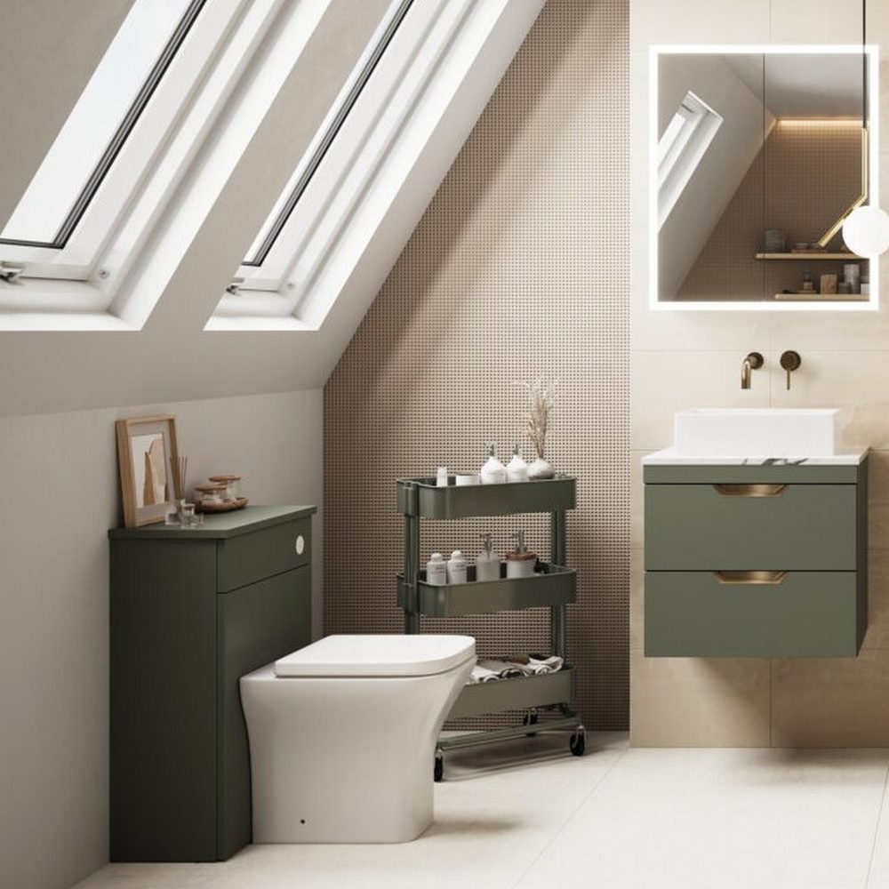 Scudo Aubrey 500mm Reed Green WC Unit Lifestyle