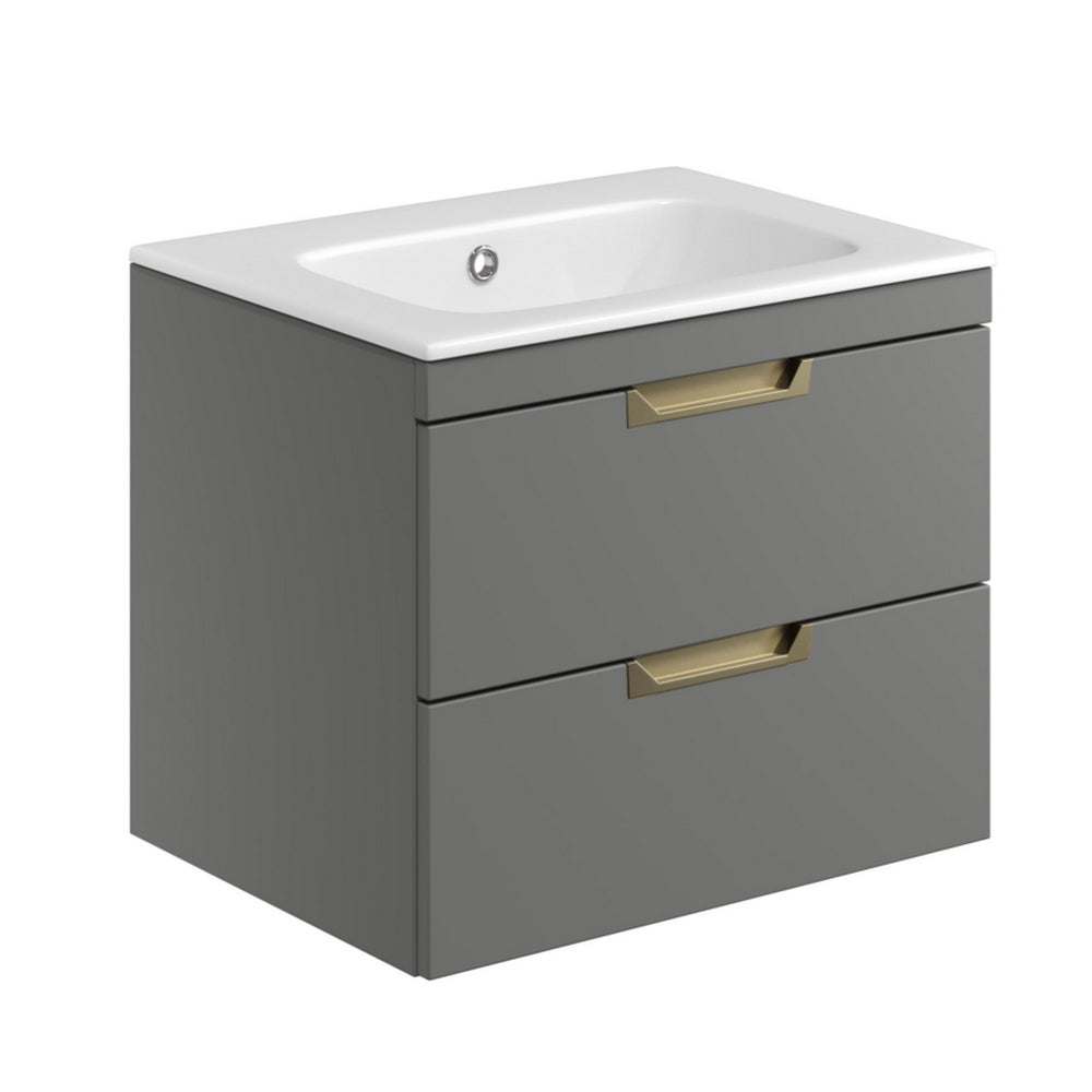 Scudo Aubrey 600mm Dust Grey Wall Mounted Vanity Unit with Basin