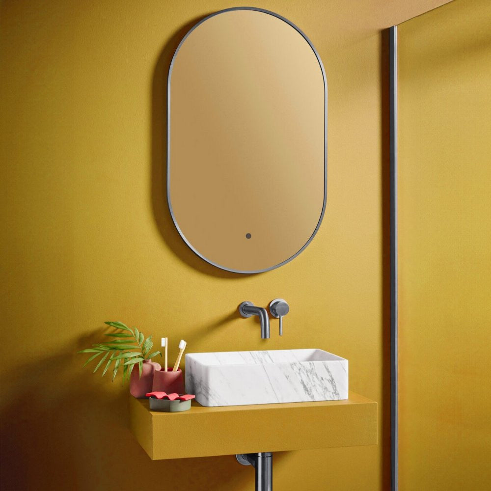 Scudo Aubrey 800 x 500mm Gunmetal LED Mirror