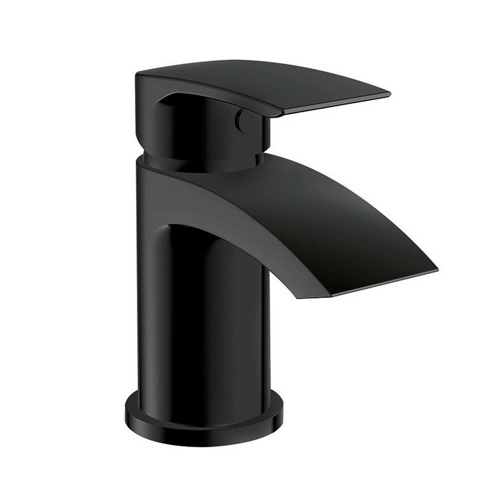 BLACK258ORBL Scudo Belini Black Mini Mono Basin Mixer with Push Waste