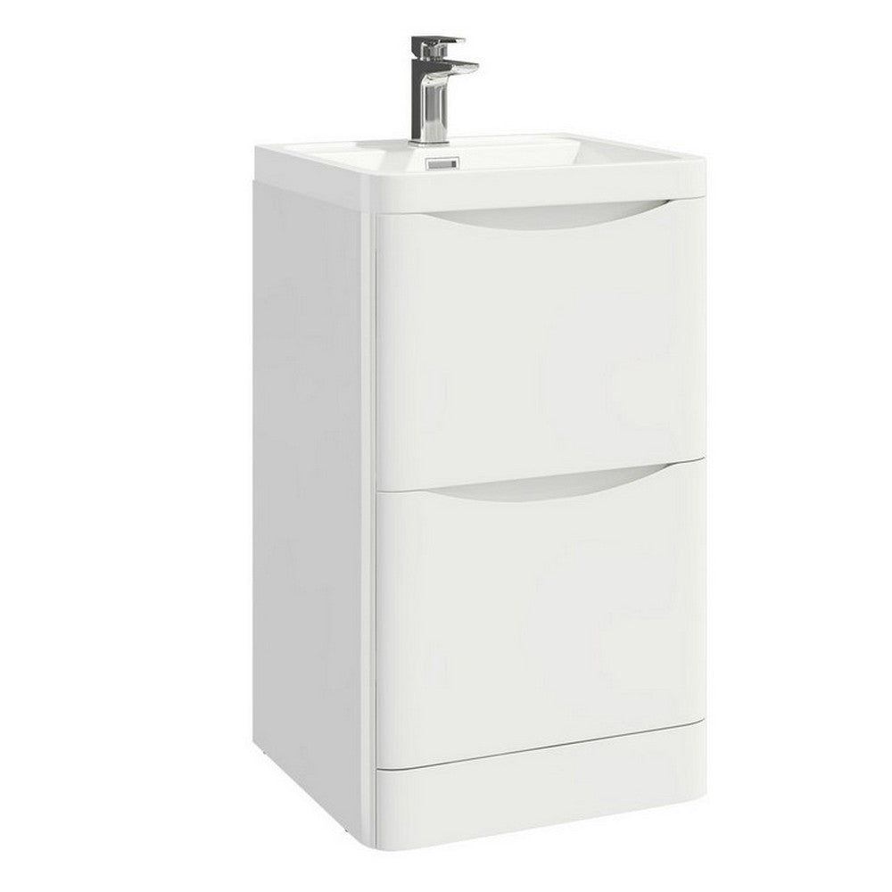 Scudo Bella 500mm Gloss White Floorstanding Vanity Unit with Basin