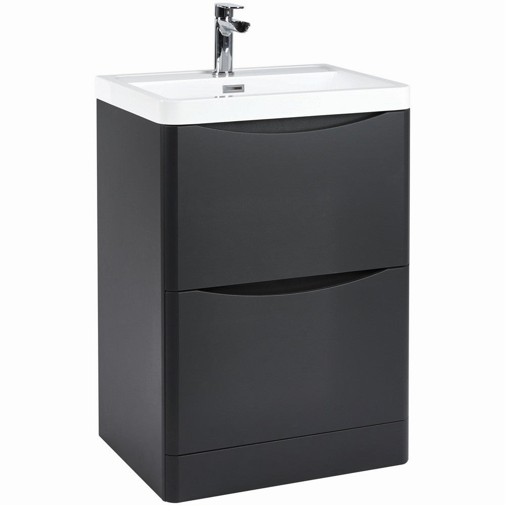 Scudo Bella 600mm Matt Grey Floorstanding Vanity Unit with Basin